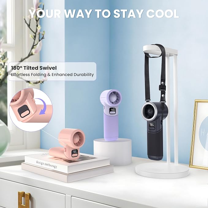 Portable Handheld Fan - 5000mAh Rechargeable Battery - Image 5