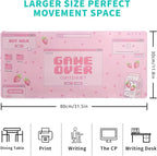 Pink Gaming Mouse Pad 31.5x11.8 Inch Pastel Game Over Large Mousepad Kawaii - Image 2