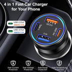 Car Charger USB C, Dual USB-C & USB-A Car Phone Charger Adapter Accessories - Image 6