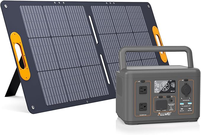 ALLWEI LiFePO4 Solar Generator 512Wh by ALLWEI