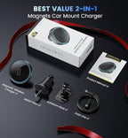 Mag-Safe Car Mount Charger 15W Magnetic Wireless Car Charger - Image 9