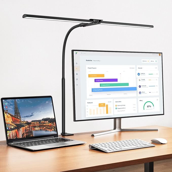EppieBasic LED Desk lamp, Double Head Architect Desk Lamps by EppieBasic