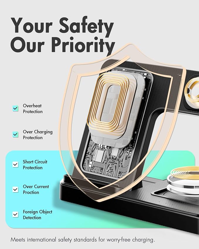 Wireless Charger iPhone Charging Station: 3 in 1 Charger Stand Multiple Devices - Image 6