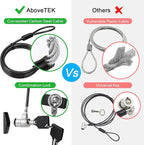 AboveTEK Laptop Lock, Tablet Lock Security Cable, 2 Keys Sturdy Steel iPad - Image 4