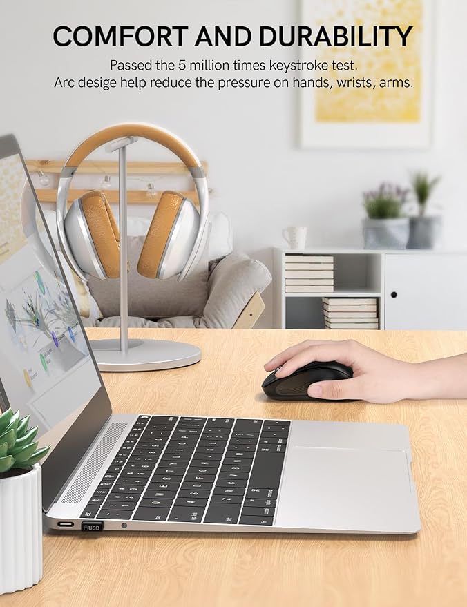 Trueque Wireless Mouse for Laptop, 2.4GHz Ergonomic Computer Mouse - Image 5