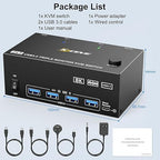 HDMI Displayport KVM Switch 3 Monitors 2 Computers 8K@60Hz/4K@144Hz, USB3.0 KVM - Image 8