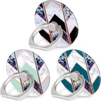 Bonoma Phone Ring Grip, 3 Pack Wave Geometric Marble 360 Degree Rotation 180 by Bonoma