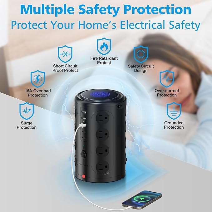 Power Strip Tower Surge Protector - Image 3