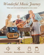 PRUNUS J-150 Portable Radio AM FM SW Bluetooth Speaker, Retro Radios Vintage - Image 5