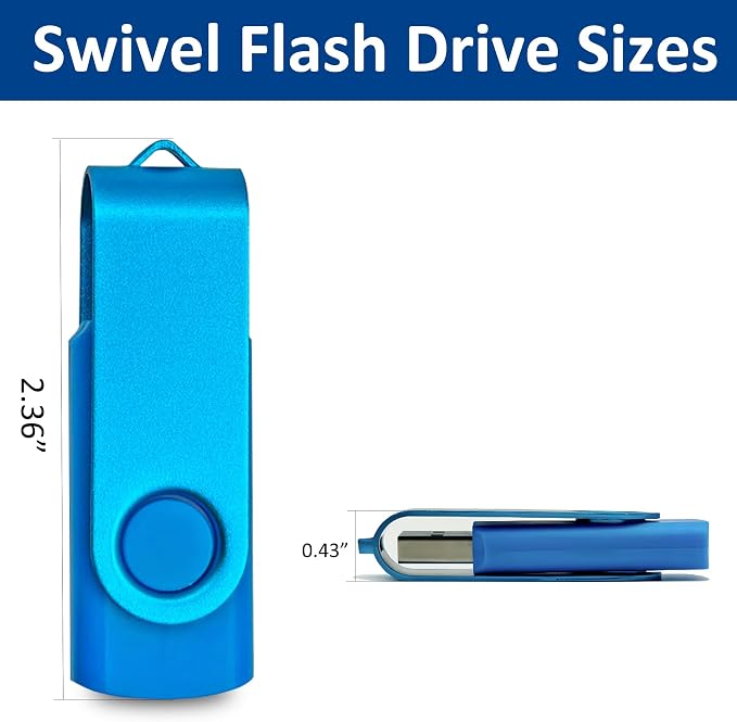 USB Drive 16GB USB 2.0 Flash Drive 10 Pack Nicepicten Pendrive Swivel Thumb Zip - Image 6