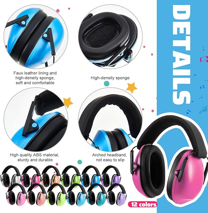 Amylove 12 Pcs Kids Ear Protection Noise Cancelling Headphones Ear Muffs Bulk - Image 3
