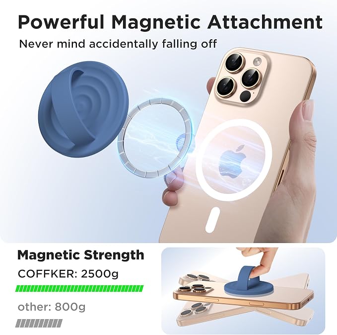 Magnetic Phone Ring Grip Holder, Silicone Finger Loop Grip, Compatible - Image 3