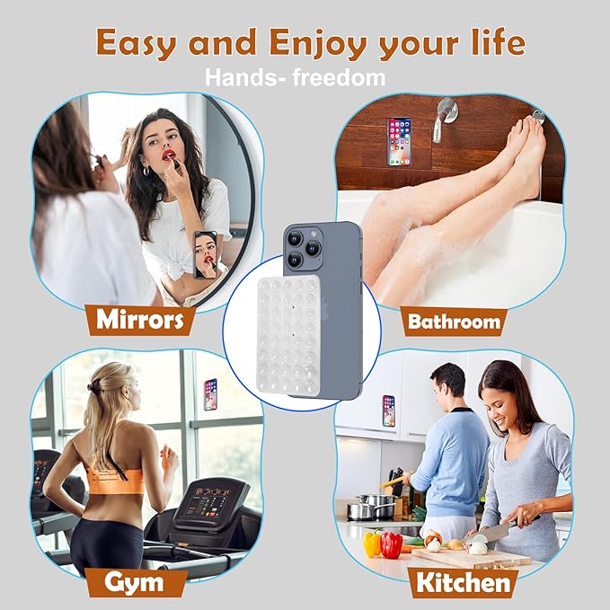 2PACK Silicone Double Sided Suction Phone Case Mount, Detachable Hands Free & - Image 8
