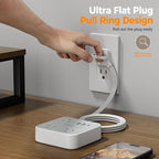 Cruise Essentials, TESSAN Flat Plug Travel Power Strip, Non Surge Protector - Image 4