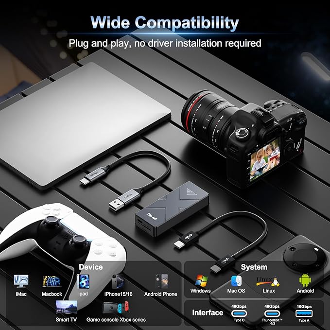 1TB External SSD, USB4 40Gbps Portable SSD 2TB - Image 5
