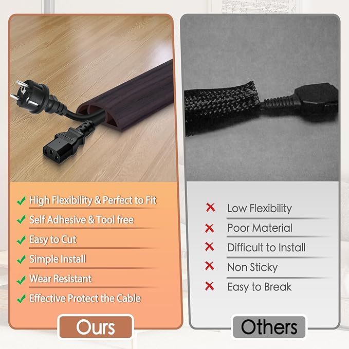 Floor Cord Cover for Wires on Floor Self Adhesive Cord Hider Floor Cable - Image 3