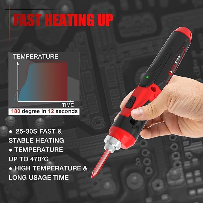 BLACKCUBE 4V Cordless Soldering Iron Kit, Rechargeable Soldering Iron - Image 4