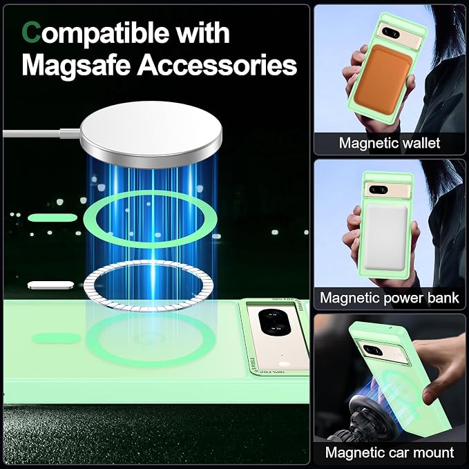 Magnetic for Google Pixel 7 Case, Shockproof Slim Translucent Matte Anti-Slip - Image 2