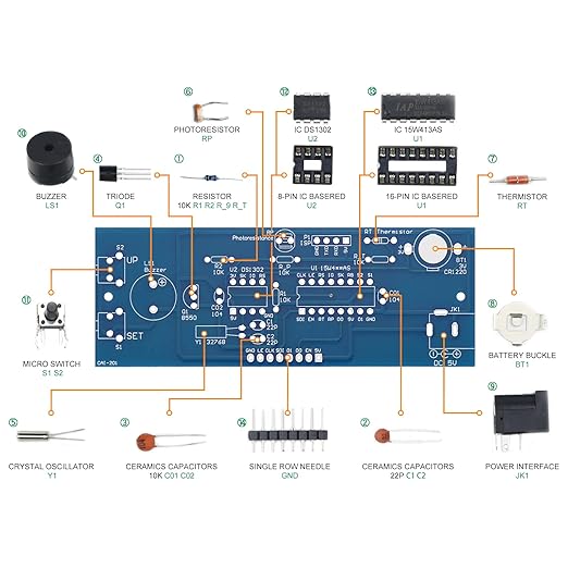 Soldering Practice Kit DIY RGB Alarm Clock Green Sound Sensor RGB Gyro Red - Image 2