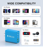 Wall Charger, USB C Charger Block, 5-Port PD + QC 3.0 Fast Charging Power Plug - Image 4