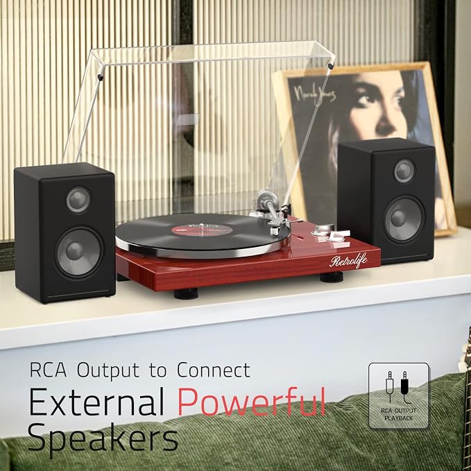 Record Player Turntables for Vinyl Record Belt-Drive Wireless Output - Image 7
