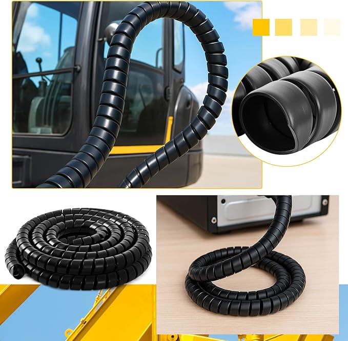Spiral Wrap Cable Protector, Safe 2.0" Od x 20' Pre Cut Lengths Hydraulic Hose - Image 4