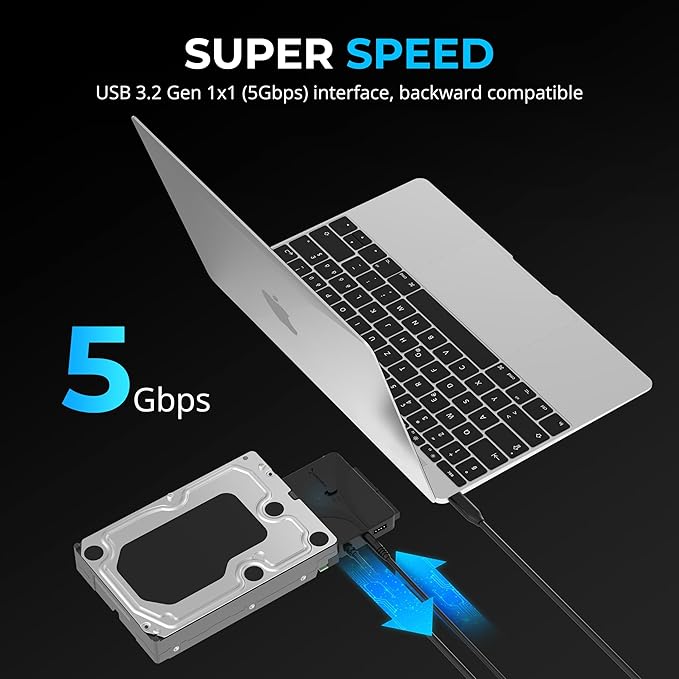 SABRENT USB Type-C to SSD/SATA/IDE 2.5/3.5/5.25-INCH Hard Drive Converter - Image 4