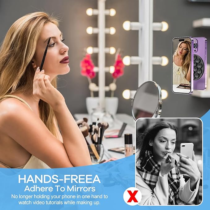 Silicone Suction Cup Phone Mount, Magnetic Suction Phone Case Stand, Mirror - Image 5