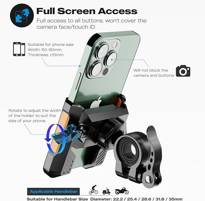 New Upgraded Bike Phone Mount Holder Two Connectors Quickly Lock and Release - Image 3