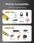 1/4'' to 1/8'' Headphone Audio Adapter, 6.35mm Male to 3.5mm Female Stereo - Image 5