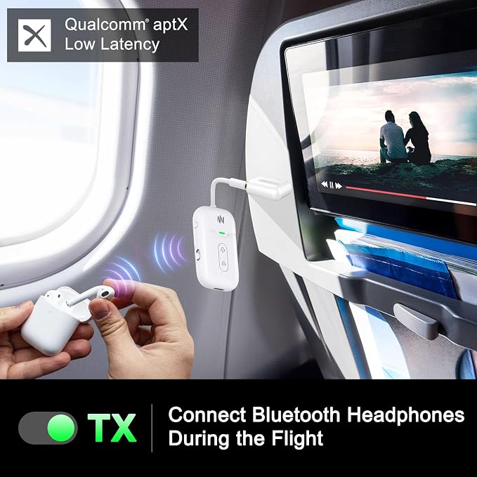 Premium Airplane Bluetooth 5.4 Transmitter Adapter, Supports 2 - Image 3