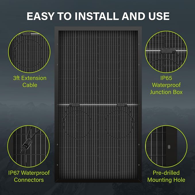 Newpowa Bifacial 200 Watt 12 Volt Solar Panel 10BB Monocrystalline Double-Side - Image 5