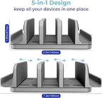 Vertical Laptop Stand Holder 5 Slots, Aluminum Space-Saving Laptop Holder - Image 3