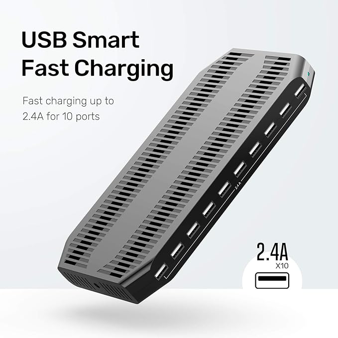 【5PCS】 Unitek USB Charging Station, 10 USB Fast Ports Charge Docking Station - Image 6