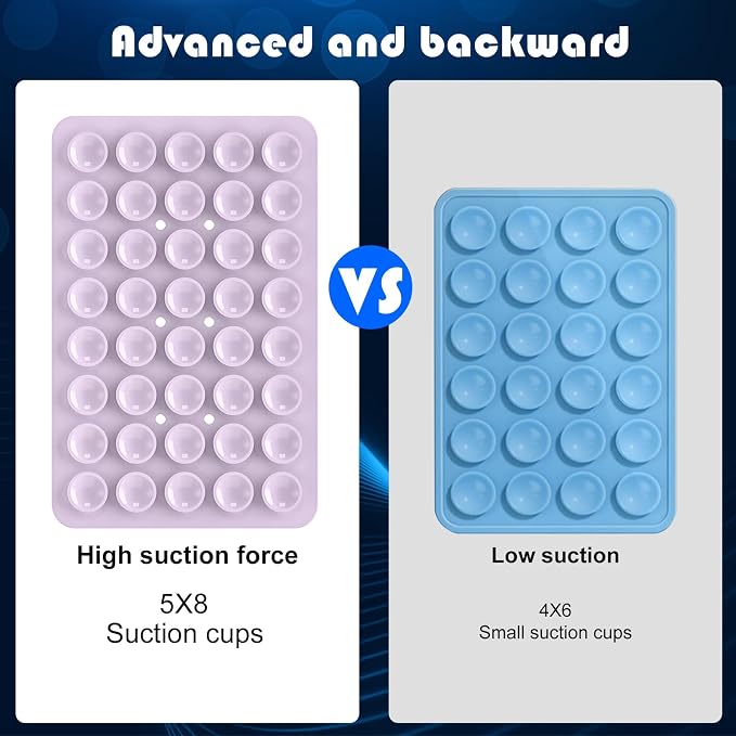 2PACK Silicone Double Sided Suction Phone Case Mount, Detachable Hands Free & - Image 4