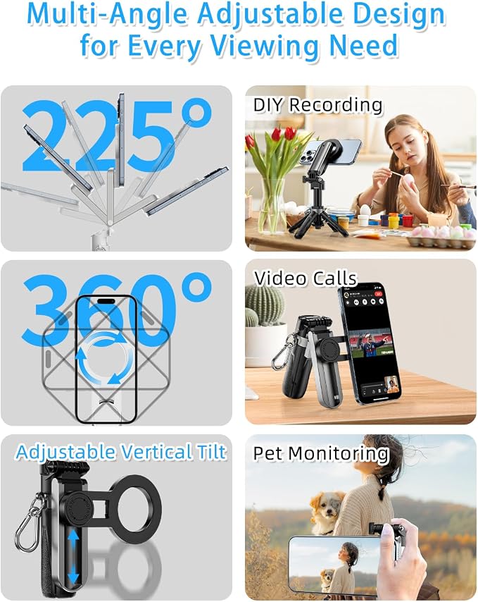 CloudValley Magnetic 4-in-1 Multifunctional Selfie Stick Tripod, Mini Portable - Image 5