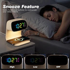 Digital Alarm Clock with Wireless Fast Charging Station 15W Touch Smart Lamp - Image 3