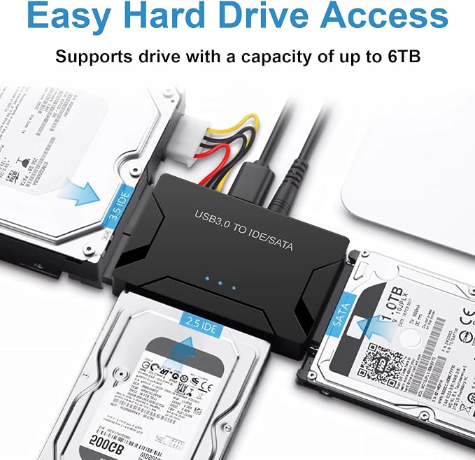 USB 3.0 to SATA IDE Adapter, Hard Drive Reader External Ultra Recovery - Image 2
