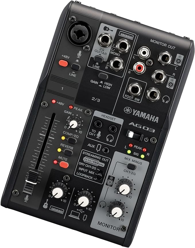 Yamaha AG03MK2 Black 6-Channel Live Streaming Loopback Mixer/USB Interface - Image 3