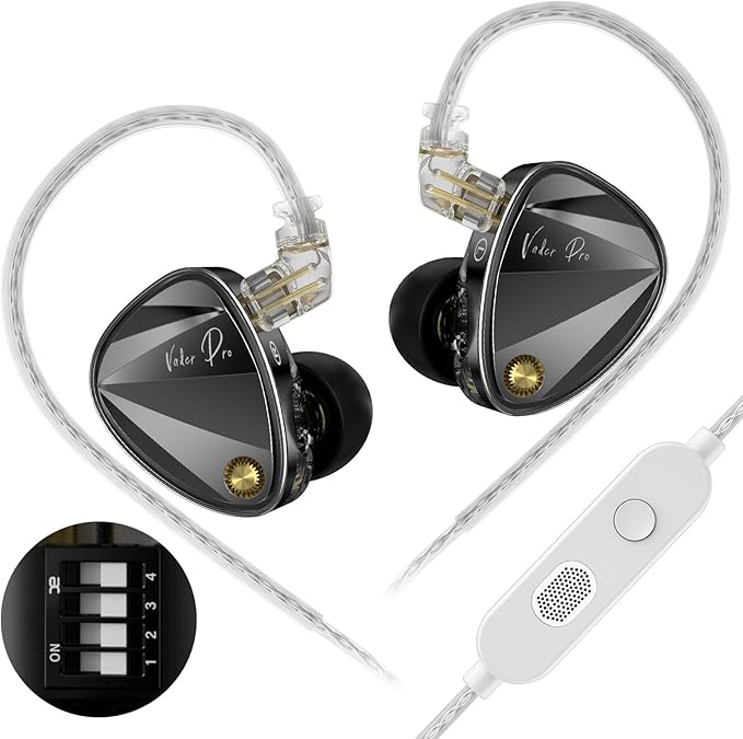 KZ Vader Pro in-Ear Monitors Gaming Earbuds, Triple Dynamic Driver IEM by KZ