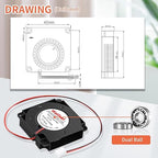 2Packs Wathai DC Blower Fan 4010 Radial Cooling Fan 5V 2 Pin DC 40mm x 10mm - Image 5