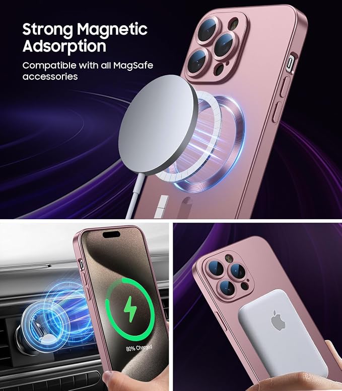 Magnetic for iPhone 15 Pro Max Case Slim Soft Silicone Bumper Shockproof - Image 2