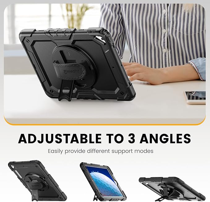 Timecity for iPad Air 3/ Pro 10.5 Inch Case, 360° Rotating Stand, Pencil Holder - Image 6