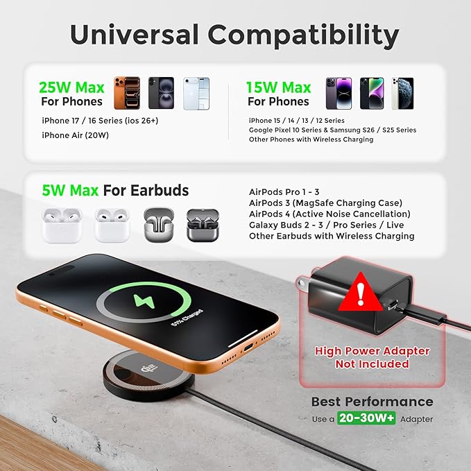 25W Magnetic Wireless Charger: Fast Charging Pad - Image 3