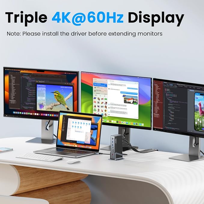 DisplayLink Docking Station Triple 4K@60Hz Monitor - Image 3