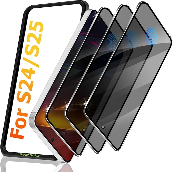 3 Pack Galaxy S24/S25 Privacy Anti spy Screen Protector, 9H Hardness Tempered by Xenovont