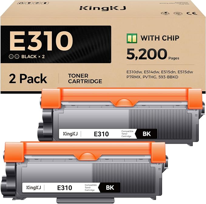 E310 E310dw Toner Cartridge Black 2-Pack High-Yield Replacement by KingKJInkToner