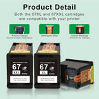 SAILNER 67XL HP Printer Ink, Replacement - Image 6