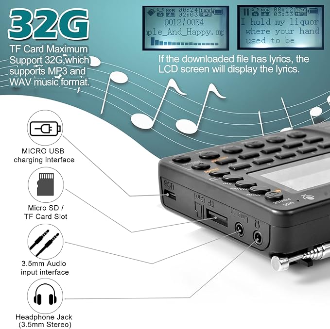 ZHIWHIS Portable Bluetooth Radio, FM AM Shortwave Radios - Image 5