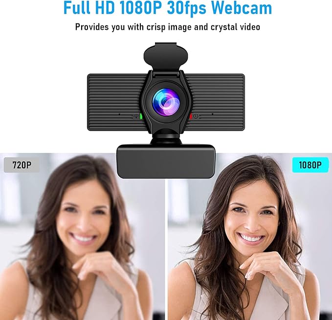 LITEPRO Webcam with Microphone & Privacy Cover, 1080P HD Web Computer Camera - Image 2